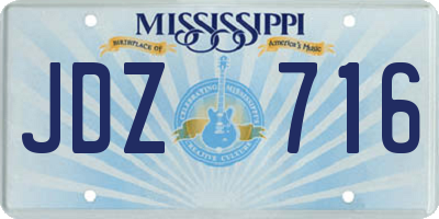 MS license plate JDZ716