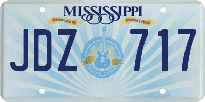 MS license plate JDZ717