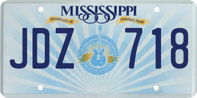 MS license plate JDZ718