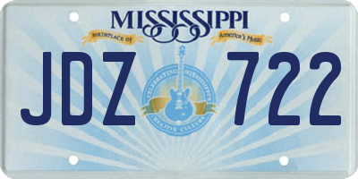 MS license plate JDZ722