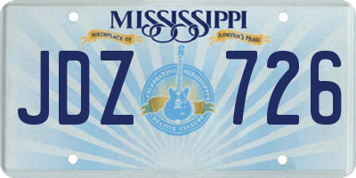 MS license plate JDZ726