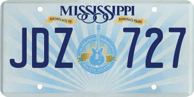MS license plate JDZ727