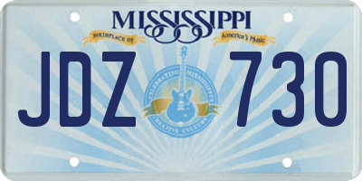 MS license plate JDZ730