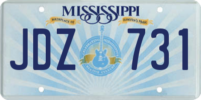 MS license plate JDZ731