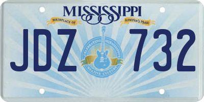 MS license plate JDZ732