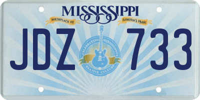 MS license plate JDZ733