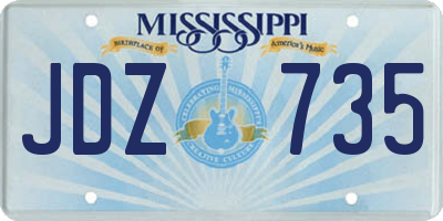 MS license plate JDZ735