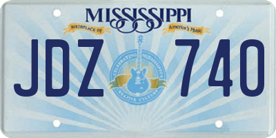 MS license plate JDZ740