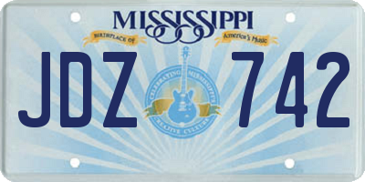 MS license plate JDZ742