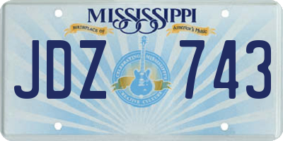 MS license plate JDZ743