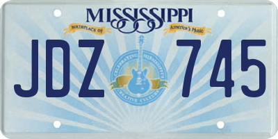 MS license plate JDZ745