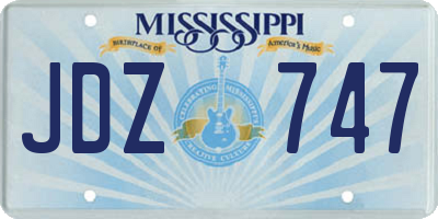 MS license plate JDZ747