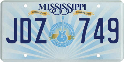 MS license plate JDZ749