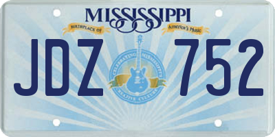 MS license plate JDZ752