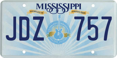 MS license plate JDZ757