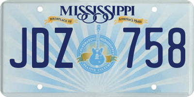 MS license plate JDZ758