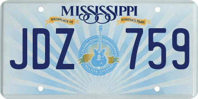 MS license plate JDZ759