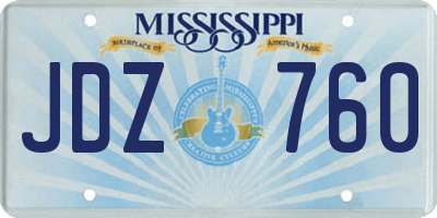 MS license plate JDZ760