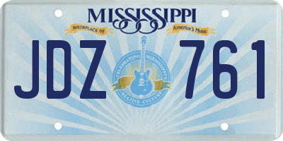 MS license plate JDZ761