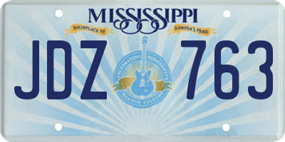 MS license plate JDZ763
