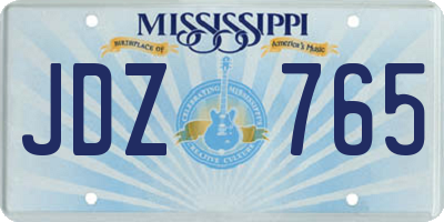 MS license plate JDZ765