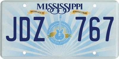 MS license plate JDZ767