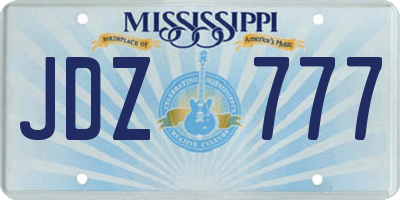MS license plate JDZ777