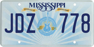 MS license plate JDZ778