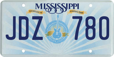 MS license plate JDZ780