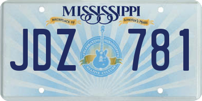 MS license plate JDZ781