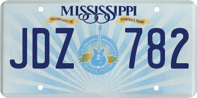 MS license plate JDZ782