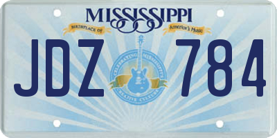 MS license plate JDZ784