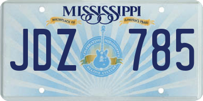 MS license plate JDZ785
