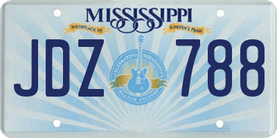 MS license plate JDZ788