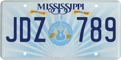 MS license plate JDZ789