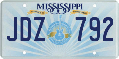 MS license plate JDZ792