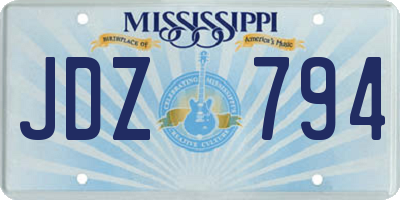MS license plate JDZ794