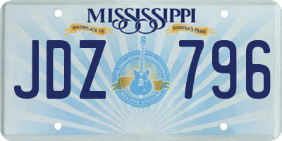 MS license plate JDZ796