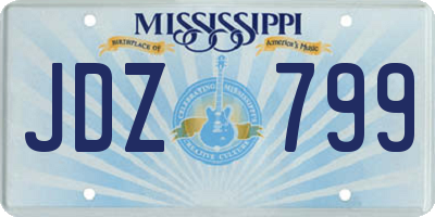MS license plate JDZ799