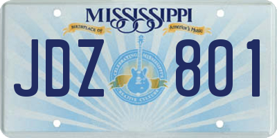 MS license plate JDZ801