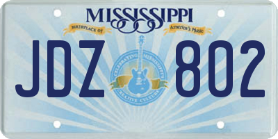 MS license plate JDZ802
