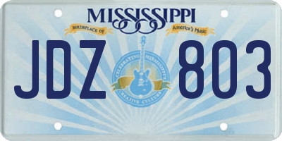 MS license plate JDZ803