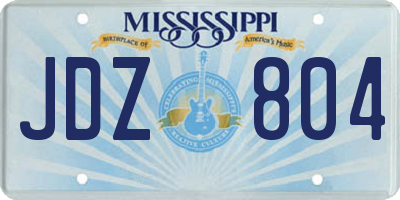 MS license plate JDZ804