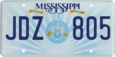 MS license plate JDZ805