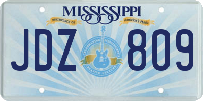 MS license plate JDZ809