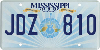 MS license plate JDZ810