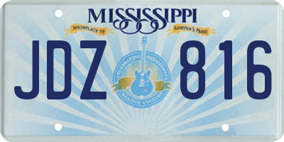 MS license plate JDZ816