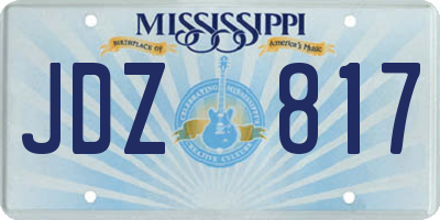 MS license plate JDZ817