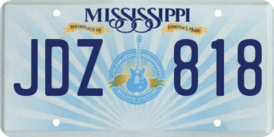 MS license plate JDZ818