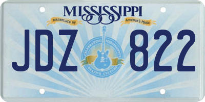 MS license plate JDZ822